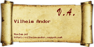 Vilheim Andor névjegykártya