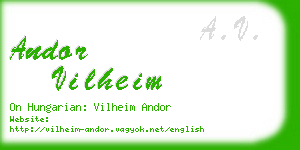 andor vilheim business card